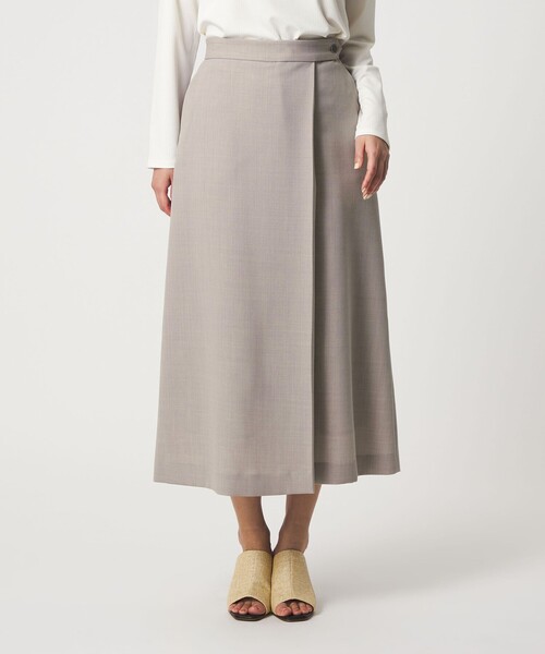 A DAY IN THE LIFE UNITED ARROWS(アデイインザライフユナイテッドアローズ)の「カルゼ ラップスカート ‐ウォッシャブル‐ <A DAY IN THE LIFE>(スカート・レディース・ベージュ/ネイビー・36/38)」の3枚目の写真