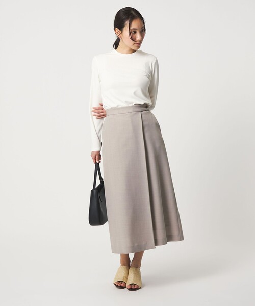 A DAY IN THE LIFE UNITED ARROWS(アデイインザライフユナイテッドアローズ)の「カルゼ ラップスカート ‐ウォッシャブル‐ <A DAY IN THE LIFE>(スカート・レディース・ベージュ/ネイビー・36/38)」の5枚目の写真