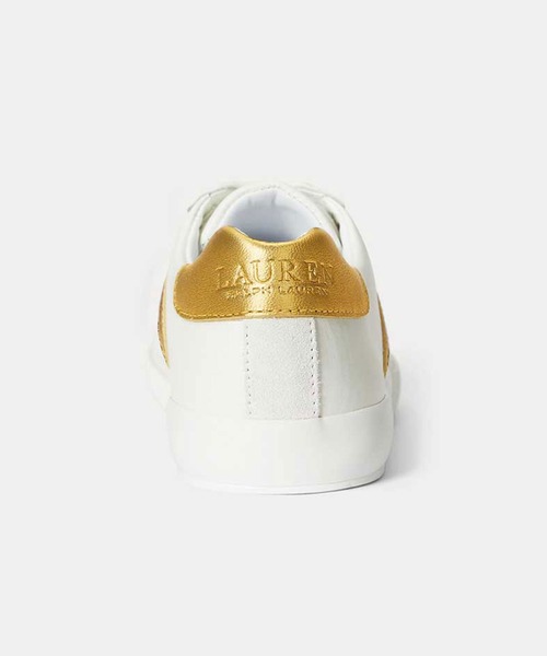 LAUREN RALPH LAUREN(ローレン ラルフ ローレン)の「ローレン ラルフ ローレン BRAYLEE ブレイリー スニーカー(スニーカー・レディース・ホワイト×ゴールド・75/70/65/60/55)」の4枚目の写真