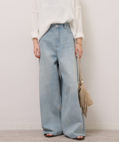 JOURNAL STANDARD relume（ジャーナルスタンダード　レリューム）の「《一部WEB限定追加》バギーDENIM（デニムパンツ・レディース・ライトブルー/ブラック・38/36）」の2枚目の写真