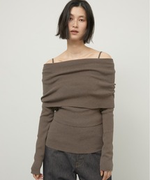 トップス LA PEAU DE GEM front cut tops gray la peau de gem（ラポドゥジェム） tシャツ 「LA PEAU DE GEM」sheer