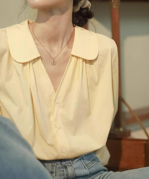 mielu(ミエル)の「スキッパー長袖ブラウス(シャツ/ブラウス・レディース・ホワイト・LARGE/MEDIUM)」の5枚目の写真