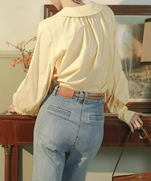 mielu(ミエル)の「スキッパー長袖ブラウス(シャツ/ブラウス・レディース・ホワイト・LARGE/MEDIUM)」の6枚目の写真