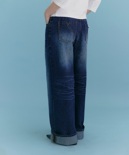 MICANE(ミケーネ)の「アベンヴィンテージロールアップデニムパンツ(デニムパンツ・レディース・ブラック/ダークネイビー・X-SMALL/SMALL/MEDIUM/LARGE/X-LARGE/XX-LARGE)」の16枚目の写真