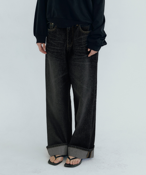 MICANE(ミケーネ)の「アベンヴィンテージロールアップデニムパンツ(デニムパンツ・レディース・ブラック/ダークネイビー・X-SMALL/SMALL/MEDIUM/LARGE/X-LARGE/XX-LARGE)」の12枚目の写真