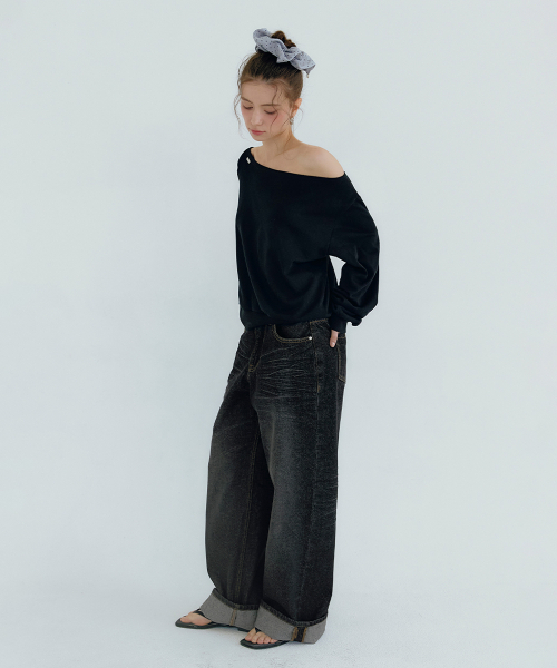 MICANE(ミケーネ)の「アベンヴィンテージロールアップデニムパンツ(デニムパンツ・レディース・ブラック/ダークネイビー・X-SMALL/SMALL/MEDIUM/LARGE/X-LARGE/XX-LARGE)」の10枚目の写真