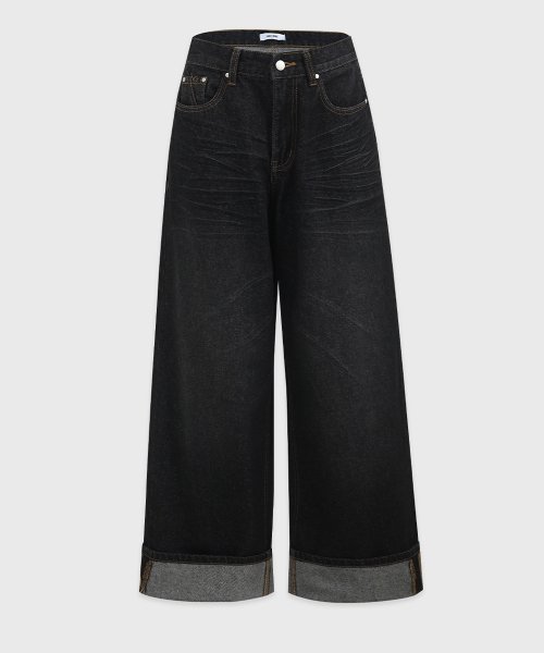 MICANE(ミケーネ)の「アベンヴィンテージロールアップデニムパンツ(デニムパンツ・レディース・ブラック/ダークネイビー・X-SMALL/SMALL/MEDIUM/LARGE/X-LARGE/XX-LARGE)」の5枚目の写真