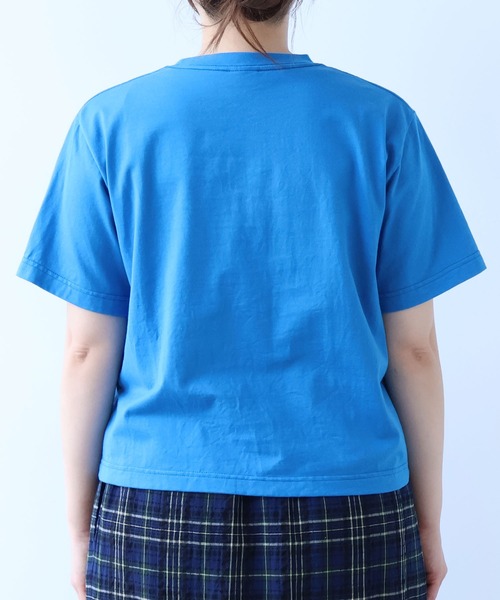 bulle de savon（ビュルデサボン）の「△mokumoku 刺繍 Ｔシャツ（Tシャツ/カットソー・レディース・ブルー/ホワイト・FREE）」の14枚目の写真