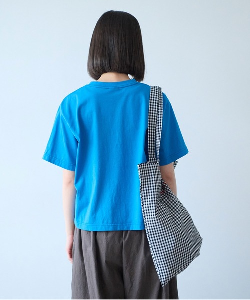 bulle de savon（ビュルデサボン）の「△mokumoku 刺繍 Ｔシャツ（Tシャツ/カットソー・レディース・ブルー/ホワイト・FREE）」の5枚目の写真