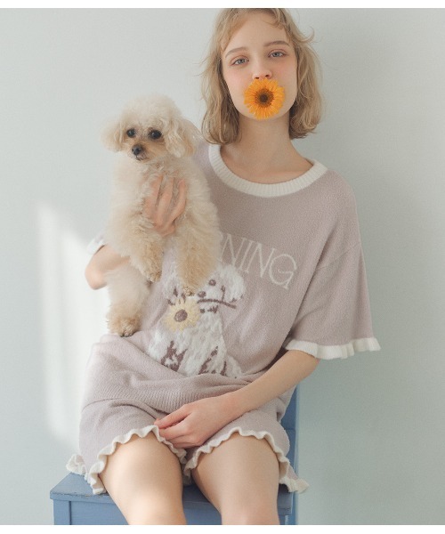PEACH JOHN(ピーチジョン)の「ライトホイップリーPUPPYPOODLEパジャマ(ルームウェア/パジャマ・レディース・オフホワイト/グレー・ONE SIZE)」の11枚目の写真