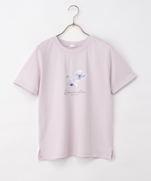 Honeys(ハニーズ)の「【ハニさら・接触冷感・UVカット】フラワープリントTシャツ(Tシャツ/カットソー・レディース・アイボリー/ネイビー/サックスブルー/ピンク・L/M/S/LL)」の18枚目の写真