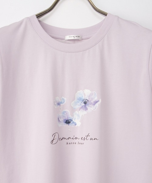 Honeys(ハニーズ)の「【ハニさら・接触冷感・UVカット】フラワープリントTシャツ(Tシャツ/カットソー・レディース・アイボリー/ネイビー/サックスブルー/ピンク・L/M/S/LL)」の19枚目の写真