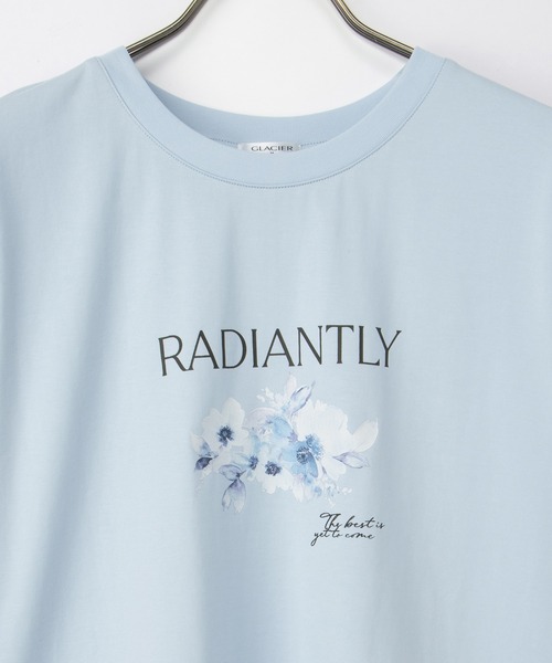 Honeys(ハニーズ)の「【ハニさら・接触冷感・UVカット】フラワープリントTシャツ(Tシャツ/カットソー・レディース・アイボリー/ネイビー/サックスブルー/ピンク・L/M/S/LL)」の21枚目の写真