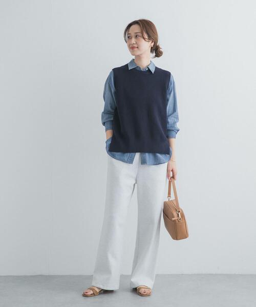 URBAN RESEARCH DOORS（アーバンリサーチドアーズ）の「リネンコットンKNITベスト（ベスト・レディース・ベージュ/ネイビー・FREE）」の17枚目の写真