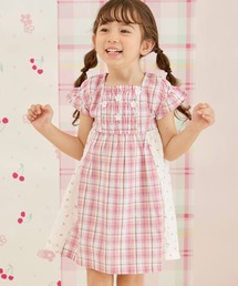 KP | 先染チェック×ドビー織プリント ワンピース(ワンピース)