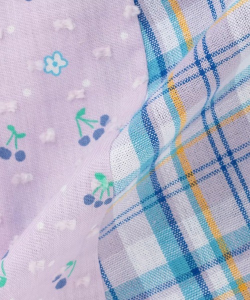 KP(ケーピー)の「先染チェック×ドビー織プリント ワンピース(ワンピース・キッズ・ピンク/ラベンダー・90cm/100cm/120cm/130cm/140cm/110cm)」の16枚目の写真