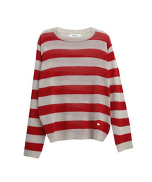 Stripe round-neck knit_4 Colors