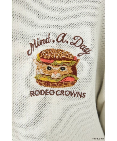 RODEO CROWNS WIDE BOWL(ロデオクラウンズワイドボウル)の「(MIND.A.DAY)ワンポイントニットフーディー(パーカー・レディース・ブラック/ライトブルー/オフホワイト・FREE)」の17枚目の写真