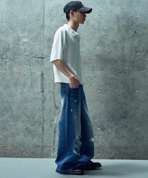 LANDNESS（ランドネス）の「【LANDNESS/ランドネス】DRY BOUCLE SKIPPER KNIT POLO/ドライ ブークレ スキッパー ニットポロ（ポロシャツ・メンズ・ブルーグレー/ブラック/レッド/ホワイト・L/M）」の15枚目の写真