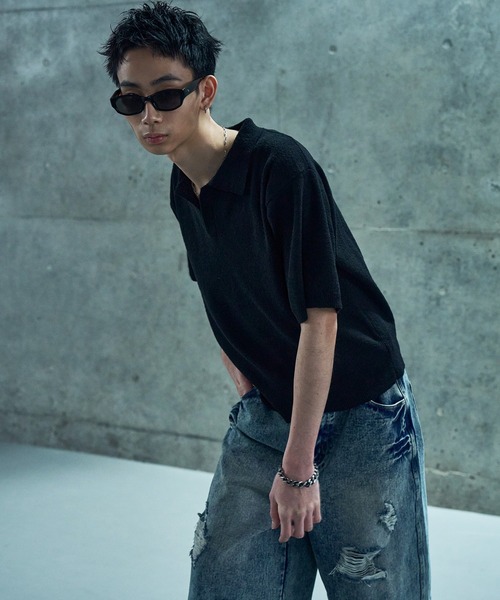 LANDNESS（ランドネス）の「【LANDNESS/ランドネス】DRY BOUCLE SKIPPER KNIT POLO/ドライ ブークレ スキッパー ニットポロ（ポロシャツ・メンズ・ブルーグレー/ブラック/レッド/ホワイト・L/M）」の17枚目の写真