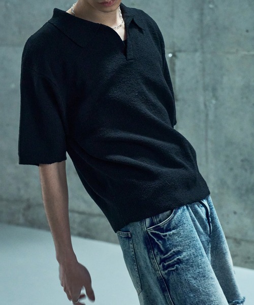 LANDNESS（ランドネス）の「【LANDNESS/ランドネス】DRY BOUCLE SKIPPER KNIT POLO/ドライ ブークレ スキッパー ニットポロ（ポロシャツ・メンズ・ブルーグレー/ブラック/レッド/ホワイト・L/M）」の21枚目の写真