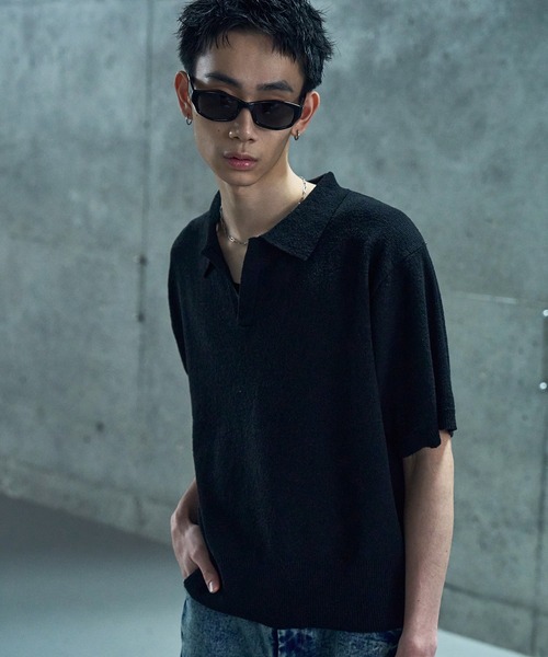 LANDNESS（ランドネス）の「【LANDNESS/ランドネス】DRY BOUCLE SKIPPER KNIT POLO/ドライ ブークレ スキッパー ニットポロ（ポロシャツ・メンズ・ブルーグレー/ブラック/レッド/ホワイト・L/M）」の19枚目の写真