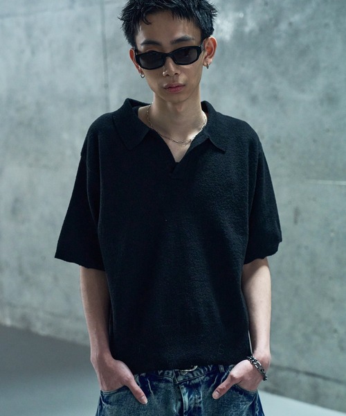 LANDNESS（ランドネス）の「【LANDNESS/ランドネス】DRY BOUCLE SKIPPER KNIT POLO/ドライ ブークレ スキッパー ニットポロ（ポロシャツ・メンズ・ブルーグレー/ブラック/レッド/ホワイト・L/M）」の16枚目の写真