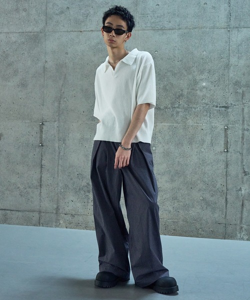 LANDNESS（ランドネス）の「【LANDNESS/ランドネス】DRY BOUCLE SKIPPER KNIT POLO/ドライ ブークレ スキッパー ニットポロ（ポロシャツ・メンズ・ブルーグレー/ブラック/レッド/ホワイト・L/M）」の8枚目の写真
