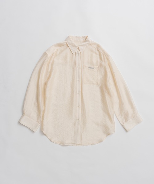 PRANK PROJECT(プランクプロジェクト)の「シルクブレンドシアーオーバーシャツ / Silk Blend Sheer Over Shirt(シャツ/ブラウス・レディース・ホワイト/ブラック・FREE)」の3枚目の写真