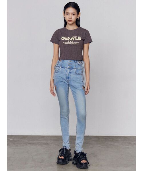 EMODA(エモダ)の「【SNSで話題!】アートカットワークハイウエストパギンス(デニムパンツ・レディース・ブラック/ライトブルー・X-SMALL/MEDIUM/SMALL)」の14枚目の写真