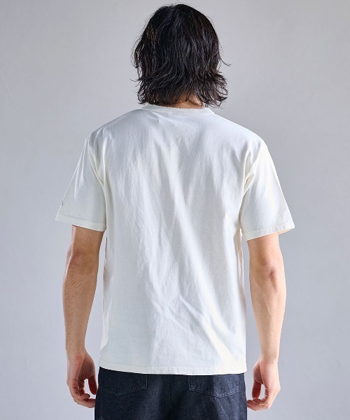 SILVER BULLET(シルバーバレット)の「『JEMORGAN LONG JOHNS/ジェーイーモーガンロングジョーンズ』ピグメント半袖ヘンリーネックTシャツ【+】(Tシャツ/カットソー・メンズ・パープル/グリーン/ブラック/オフホワイト・L/XL/M)」の7枚目の写真