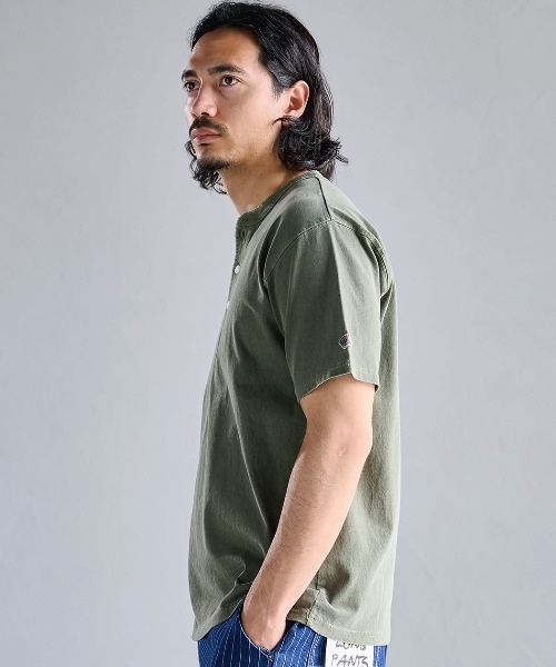 SILVER BULLET(シルバーバレット)の「『JEMORGAN LONG JOHNS/ジェーイーモーガンロングジョーンズ』ピグメント半袖ヘンリーネックTシャツ【+】(Tシャツ/カットソー・メンズ・パープル/グリーン/ブラック/オフホワイト・L/XL/M)」の12枚目の写真
