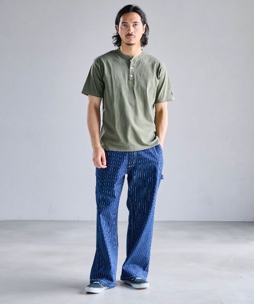 SILVER BULLET(シルバーバレット)の「『JEMORGAN LONG JOHNS/ジェーイーモーガンロングジョーンズ』ピグメント半袖ヘンリーネックTシャツ【+】(Tシャツ/カットソー・メンズ・パープル/グリーン/ブラック/オフホワイト・L/XL/M)」の14枚目の写真