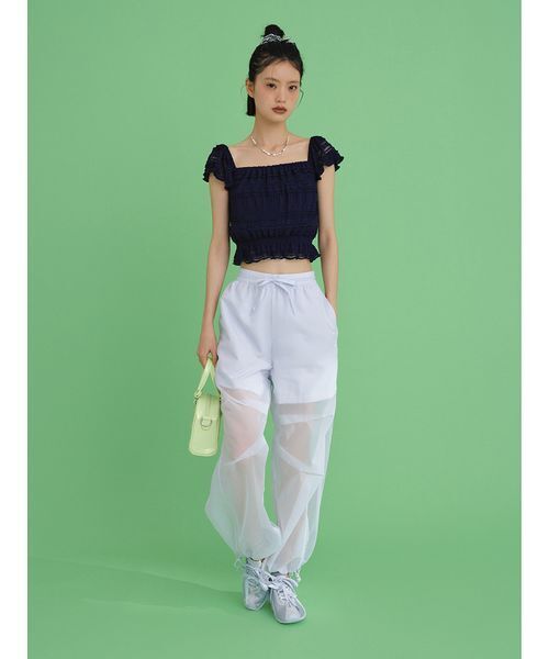 LILY BROWN(リリーブラウン)の「【LILY BROWN×PUMA】シアーパンツ(その他パンツ・レディース・チャコールグレー/サックスブルー・F)」の4枚目の写真