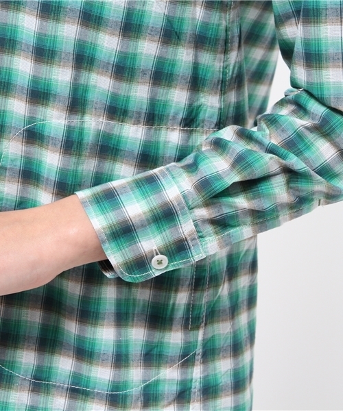 MARMOT(マーモット)の「ウイメンズパナマチェックワンピースシャツ(WS PANAMA CHECK ONE-PIECE SHIRT)(シャツワンピース・レディース・グリーン/ダークブルー/イエロー/オレンジ・SMALL/LARGE/MEDIUM)」の10枚目の写真