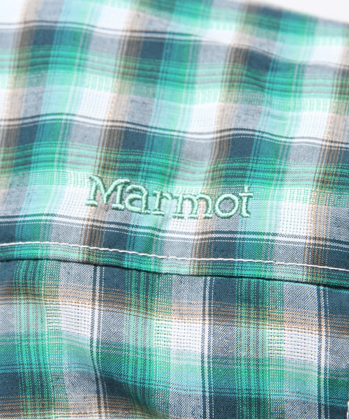 MARMOT(マーモット)の「ウイメンズパナマチェックワンピースシャツ(WS PANAMA CHECK ONE-PIECE SHIRT)(シャツワンピース・レディース・グリーン/ダークブルー/イエロー/オレンジ・SMALL/LARGE/MEDIUM)」の13枚目の写真