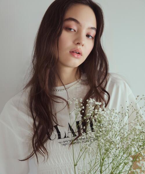 N.(N. Natural Beauty Basic)(エヌエヌナチュラルビューティーベーシック)の「シャーリングペプラムカットソー(Tシャツ/カットソー・レディース・ブラック/ベージュ/オフホワイト・フリ-)」の2枚目の写真