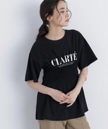 ペプラムカットソー　ブラック ペプラム」に該当するTシャツ/カットソー（ブラック/黒色系・半袖