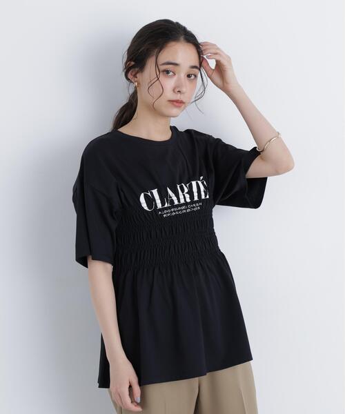 N.(N. Natural Beauty Basic)(エヌエヌナチュラルビューティーベーシック)の「シャーリングペプラムカットソー(Tシャツ/カットソー・レディース・ブラック/ベージュ/オフホワイト・フリ-)」の9枚目の写真