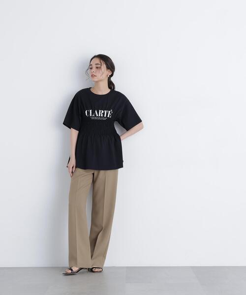 N.(N. Natural Beauty Basic)(エヌエヌナチュラルビューティーベーシック)の「シャーリングペプラムカットソー(Tシャツ/カットソー・レディース・ブラック/ベージュ/オフホワイト・フリ-)」の10枚目の写真