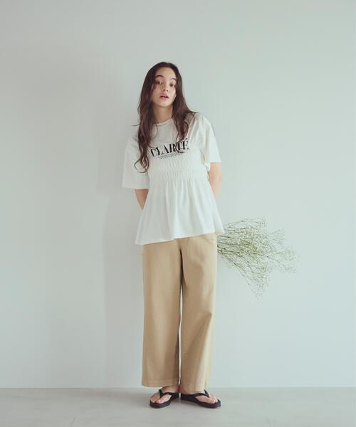 N.(N. Natural Beauty Basic)(エヌエヌナチュラルビューティーベーシック)の「シャーリングペプラムカットソー(Tシャツ/カットソー・レディース・ブラック/ベージュ/オフホワイト・フリ-)」の12枚目の写真