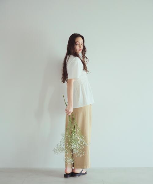 N.(N. Natural Beauty Basic)(エヌエヌナチュラルビューティーベーシック)の「シャーリングペプラムカットソー(Tシャツ/カットソー・レディース・ブラック/ベージュ/オフホワイト・フリ-)」の14枚目の写真