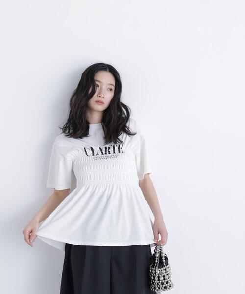 N.(N. Natural Beauty Basic)(エヌエヌナチュラルビューティーベーシック)の「シャーリングペプラムカットソー(Tシャツ/カットソー・レディース・ブラック/ベージュ/オフホワイト・フリ-)」の15枚目の写真