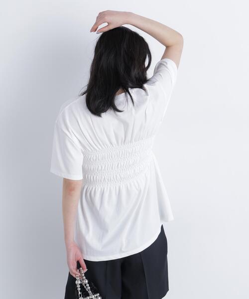 N.(N. Natural Beauty Basic)(エヌエヌナチュラルビューティーベーシック)の「シャーリングペプラムカットソー(Tシャツ/カットソー・レディース・ブラック/ベージュ/オフホワイト・フリ-)」の20枚目の写真