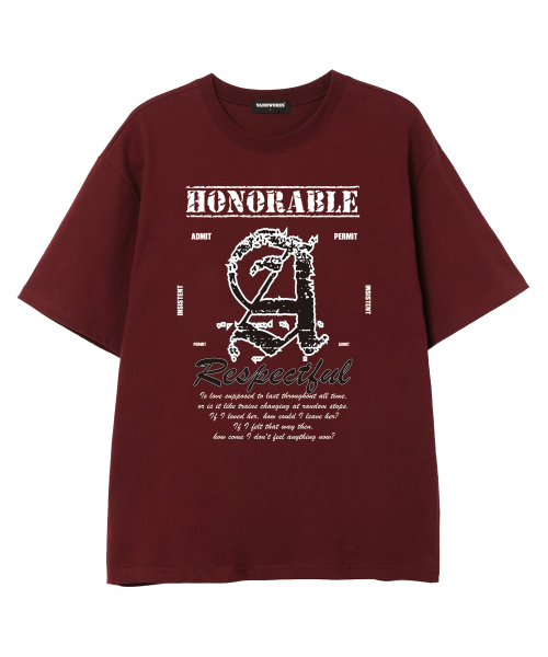 VANNWORKS(バンワークス)の「ABO 半袖Tシャツ (VS0228) A_バーガンディ(Tシャツ/カットソー・メンズ・その他・SMALL/MEDIUM/LARGE/X-LARGE/XX-LARGE)」の3枚目の写真
