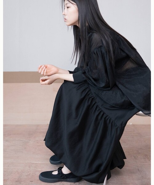 Bshop(ビショップ)の「eunoia| 長袖 シアーシャツ WOMEN(シャツ/ブラウス・レディース・ホワイト/ブラック・ONE)」の11枚目の写真