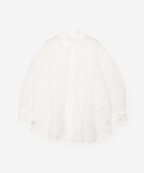 Bshop(ビショップ)の「eunoia| 長袖 シアーシャツ WOMEN(シャツ/ブラウス・レディース・ホワイト/ブラック・ONE)」の3枚目の写真
