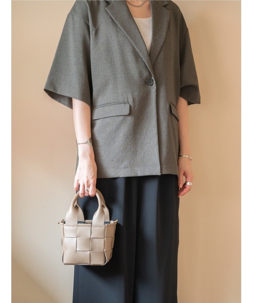 MARLON FIRENZE（マーロンフィレンツェ）の「Secchiello Marge Check Intreccio Bag（ショルダーバッグ・レディース・ベージュ/ブラック/グレー・ONE SIZE）」の3枚目の写真