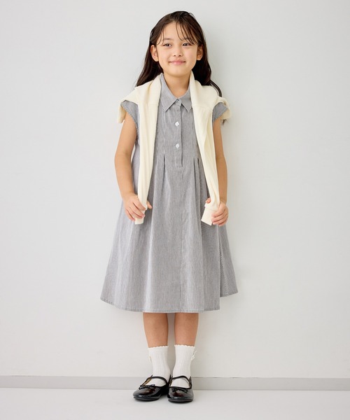 ROPE' PICNIC（ロペピクニック）の「【KIDS/キッズ】コードレーンシャツワンピース（シャツワンピース・キッズ・サックスブルー/ブラック系その他・150/140/130/120）」の17枚目の写真