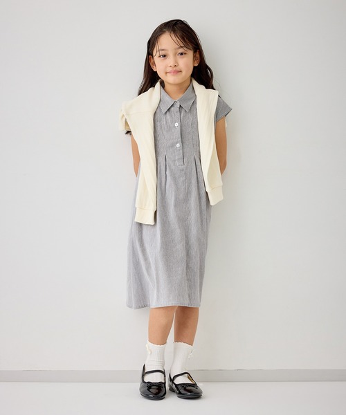 ROPE' PICNIC（ロペピクニック）の「【KIDS/キッズ】コードレーンシャツワンピース（シャツワンピース・キッズ・サックスブルー/ブラック系その他・150/140/130/120）」の18枚目の写真